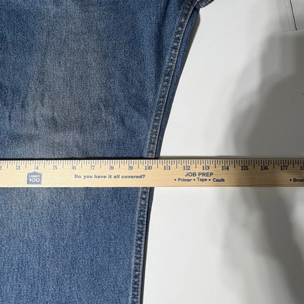 Levis 505 Regular Fit Straight Leg Blue Denim Jeans Mens 38x32 Medium Wash - Picture 12 of 14